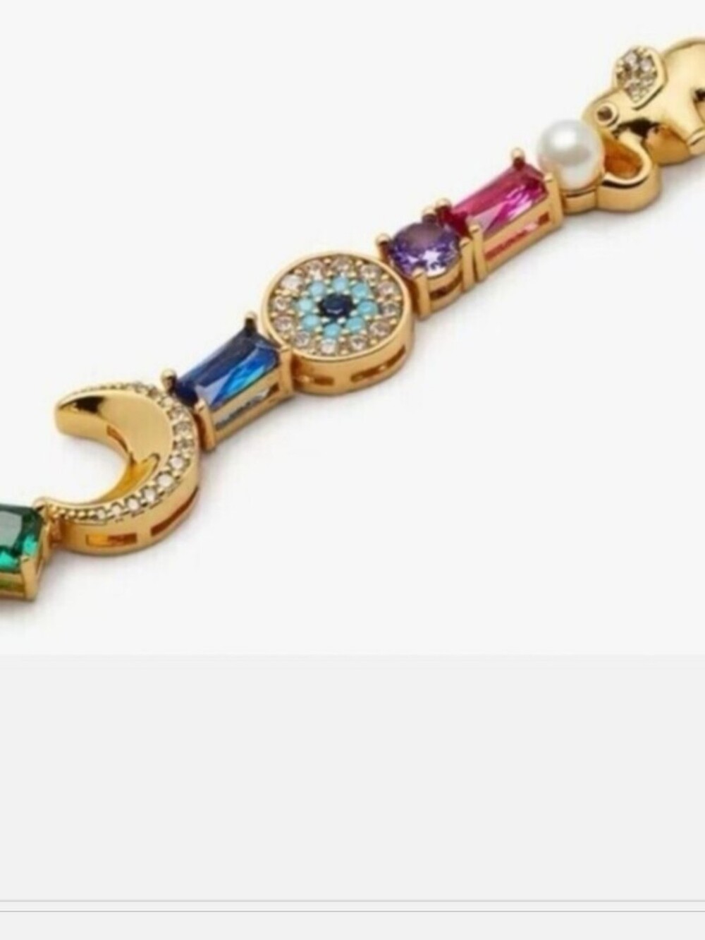 Kate Spade Gold Multicolor Celestial Charm Tennis Bracelet New - Picture 10 of 10
